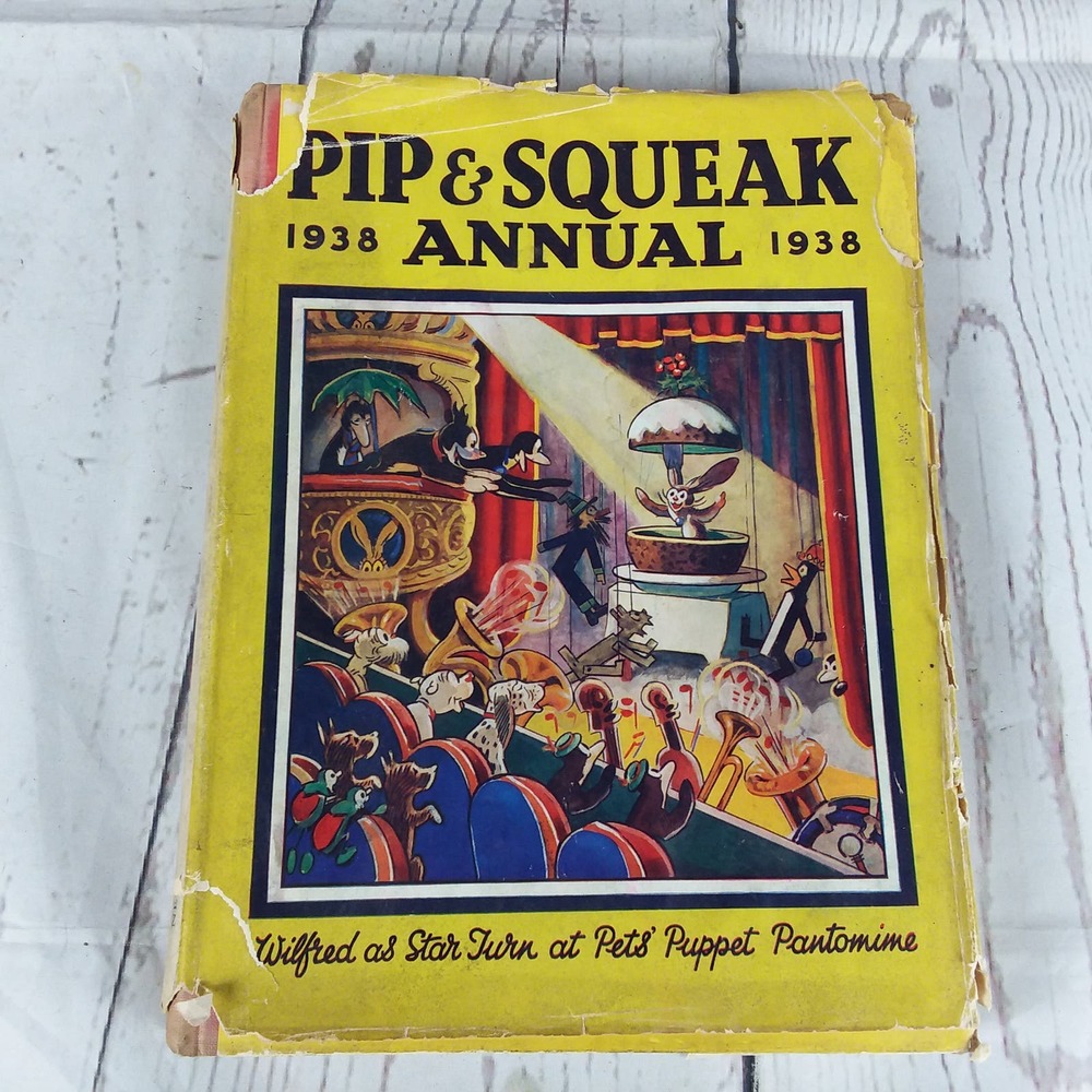 Vintage‎ Pip & Squeak 1938 Annual Childrens Book Stories Games Poems Puzzles